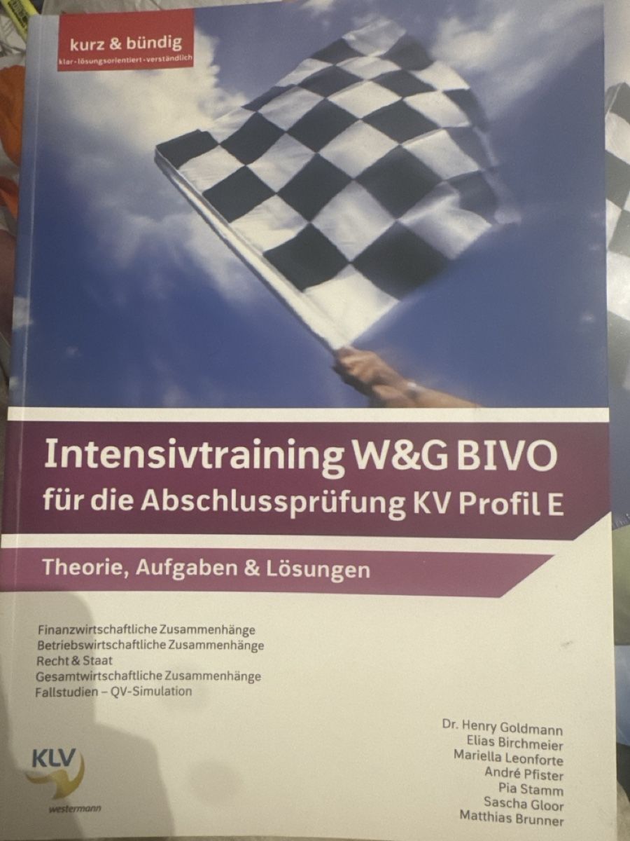 Libri: Intensivtraining W&G BIVO KV Profil E Book – Usato da Biel/Bienne venduto da arj_kmv9
