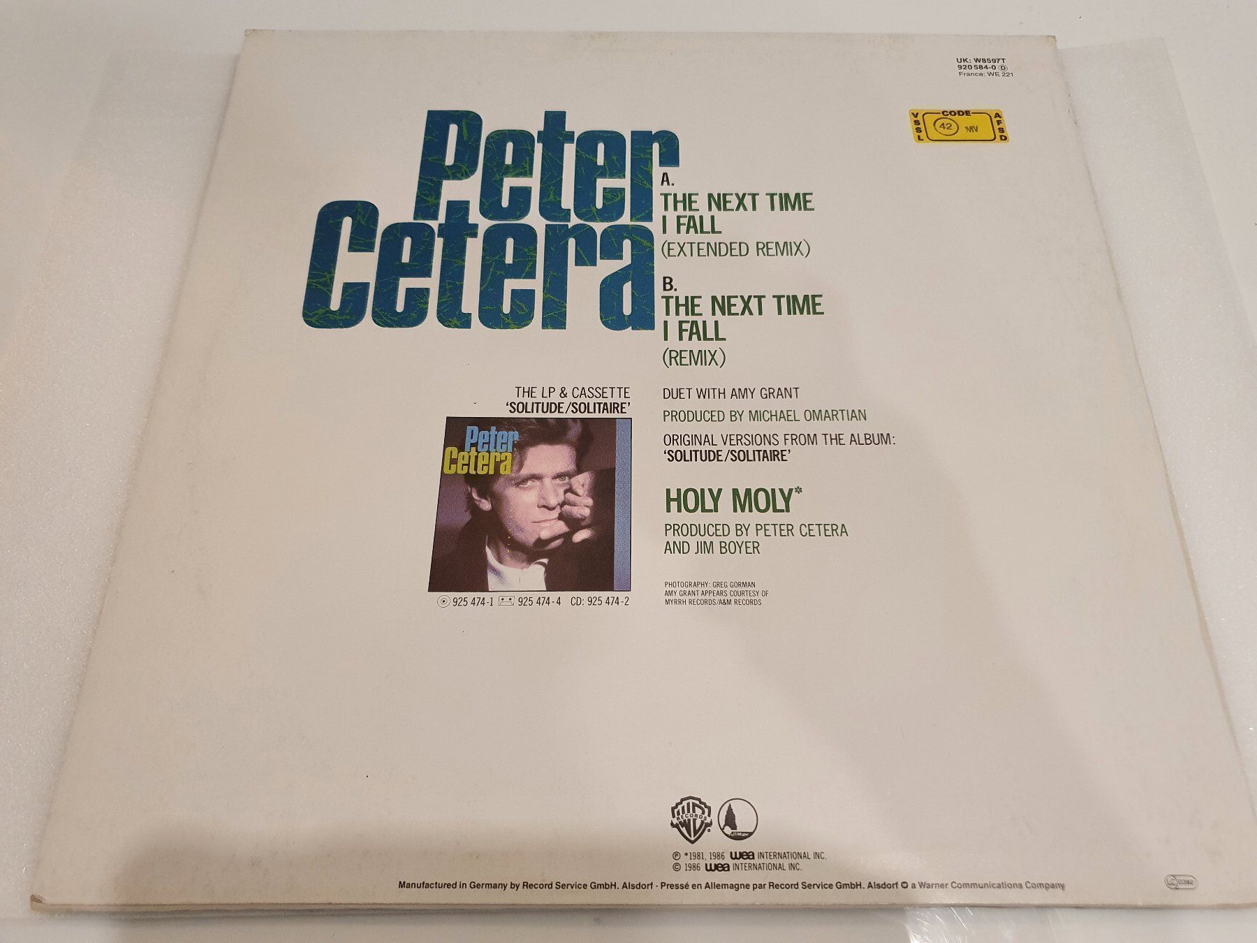 Schallplatten: Peter Cetera - The Next Time I Fall (Rock) – Gebraucht aus Uster von Vinyl-Leidenschaft 1