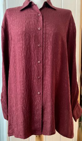 Neu: Elegante 100% Seidenbluse, Gr.L, bordeaux- rot