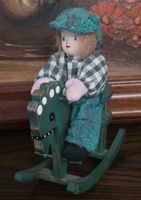 Süssi Holz Schaukelpferd Puppe, Vintage-Stil für Sammler!