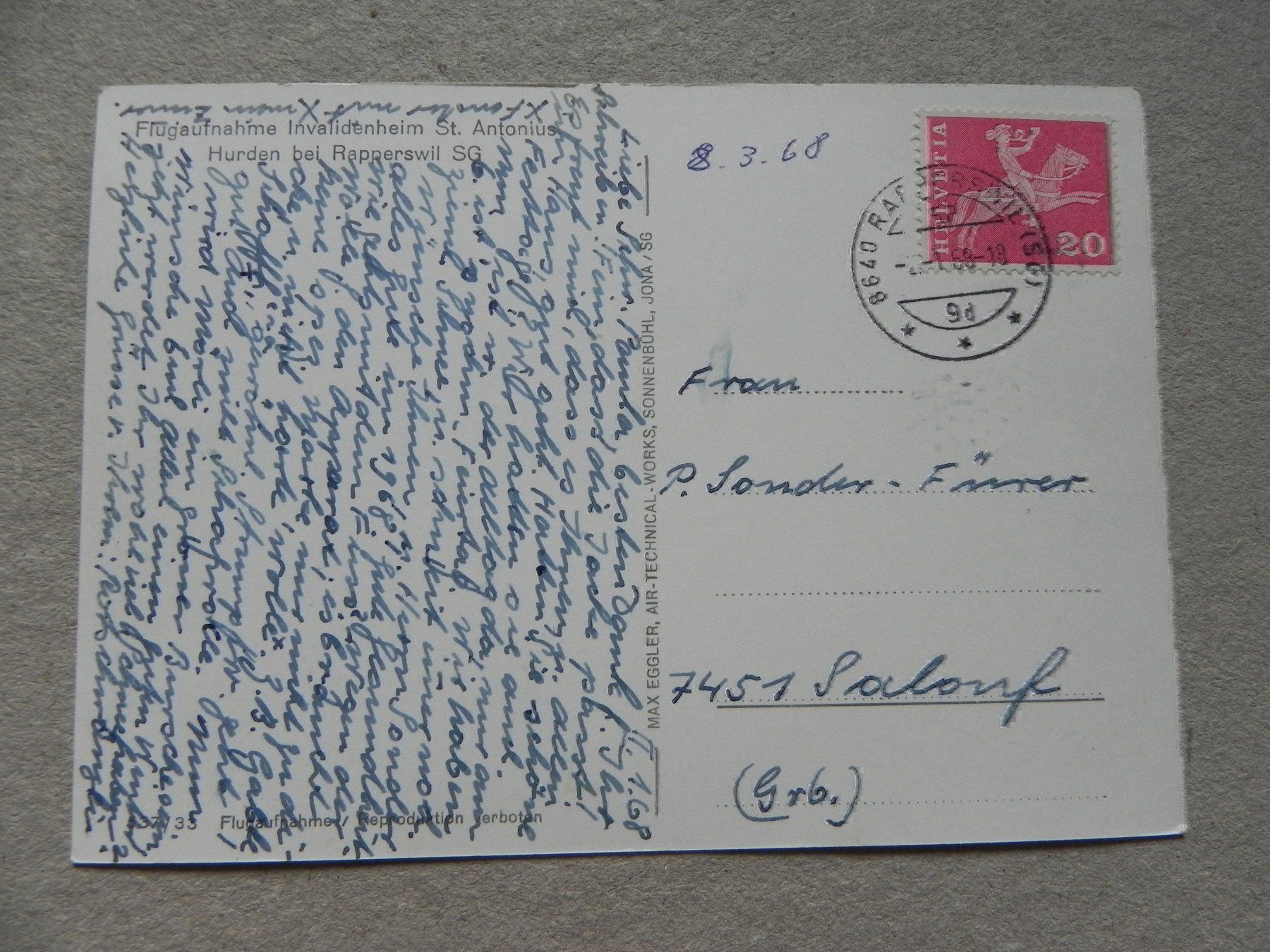 Cartoline postali: Ansichtskarte Hurden SZ St. Antonius – Usato da Siebnen venduto da krimsie 1