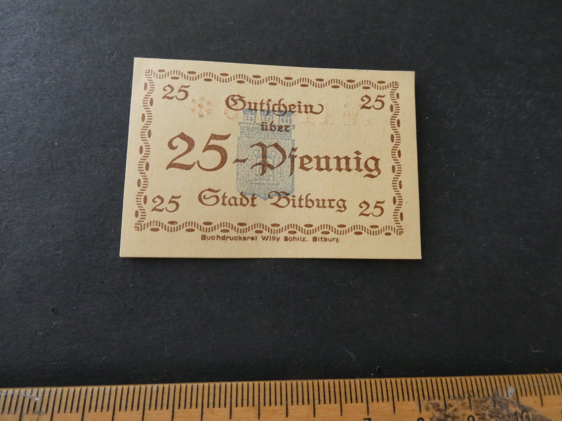 Banknoten: Dt. Reich,  Bitburg   - Notgeldschein – Gebraucht aus Hinterforst von Rohusri