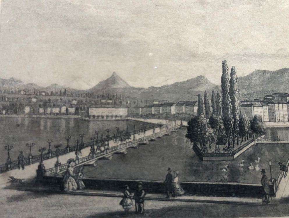 Incisioni: Johann Heinrich Locher (1810-1892) - Stich - Genève – Usato da Schaffhausen venduto da durruti 2