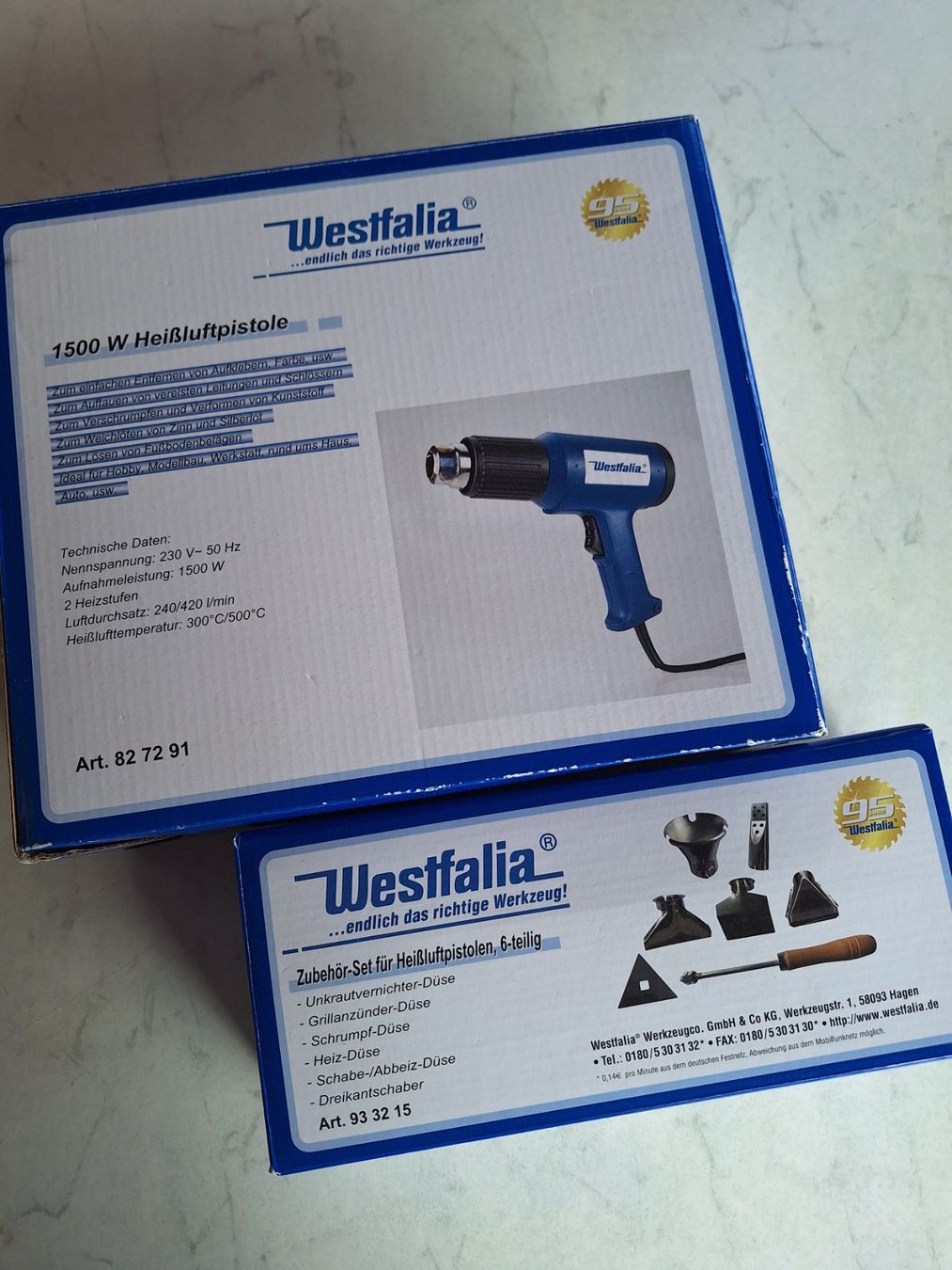 Westfalia Tutti gli attrezzi: WESTFALIA HEISSLUFTPISTOLE – Nuovo e nell'imballaggio originale da Huttwil venduto da Kunterbuntli
