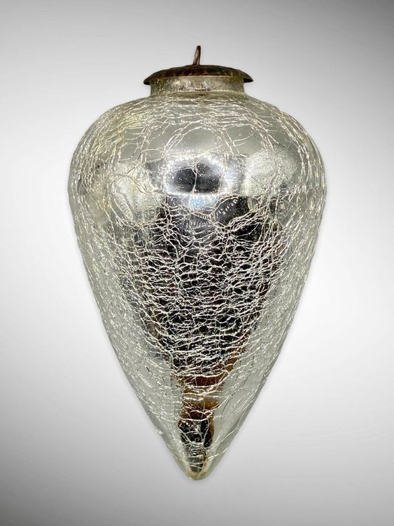 ANCIENNE BOULE DE NOEL ETOILE VERRE Eglomisé Mercurisé Ex URSS Vitrine D Imgx500 8960