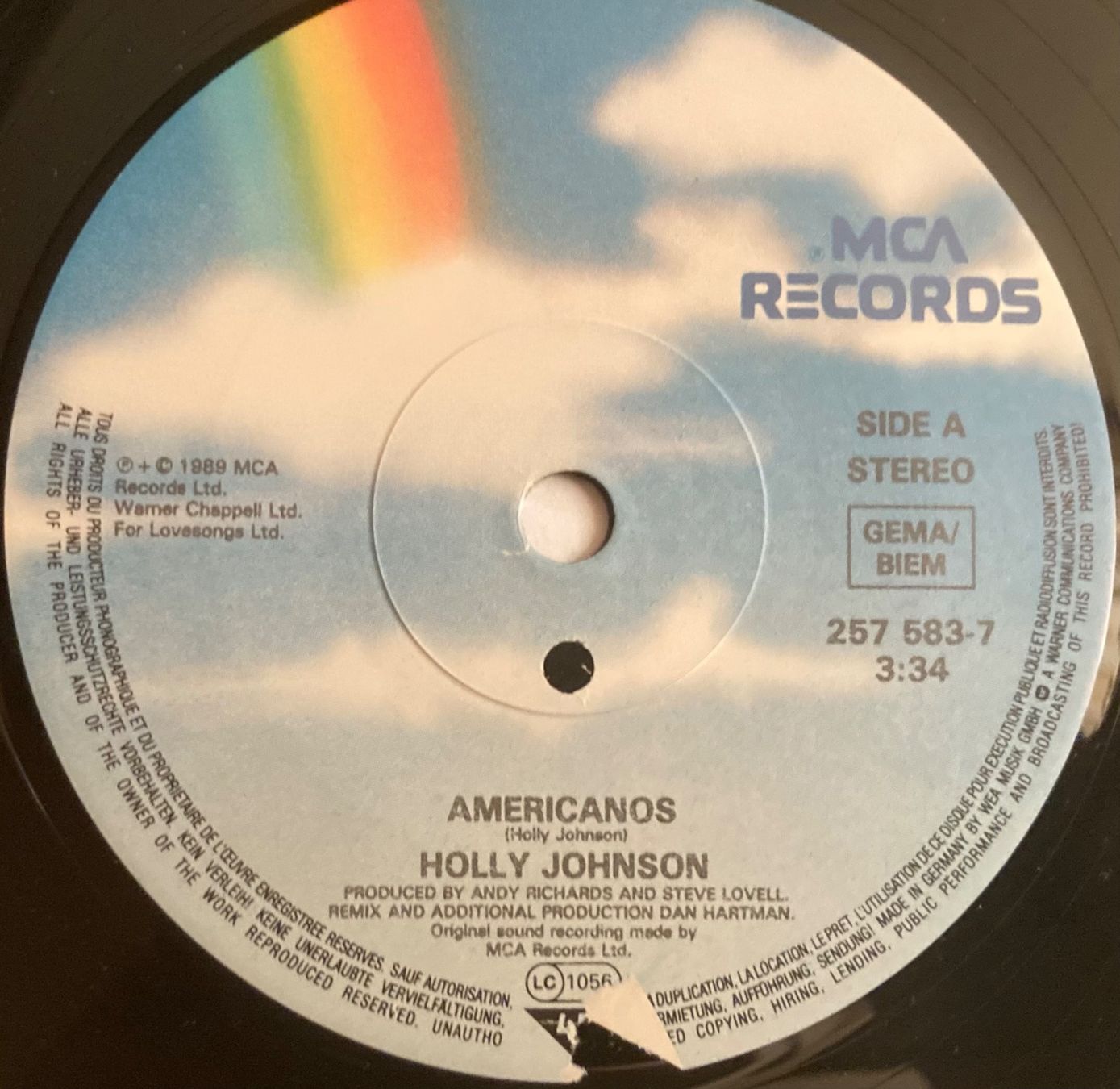 Schallplatten: HOLLY JOHNSON - AMERICANOS – Gebraucht aus Poliez-Pittet von Newtown-Records 2