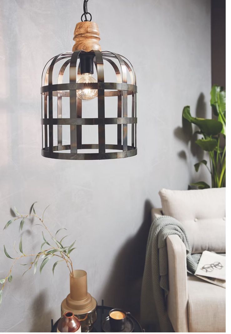 Lampade: Rustic Metal Cage Pendant Light - NEW STILL IN BOX – Nuovo e nell'imballaggio originale da Zürich venduto da Nik_Kat 1