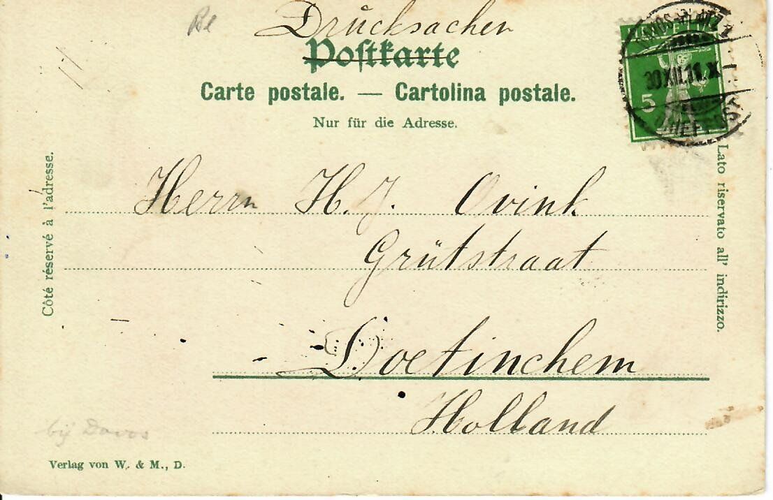 Cartoline postali: Frauenkirch 1911 – Usato da Hochdorf venduto da Ziegel-16 1