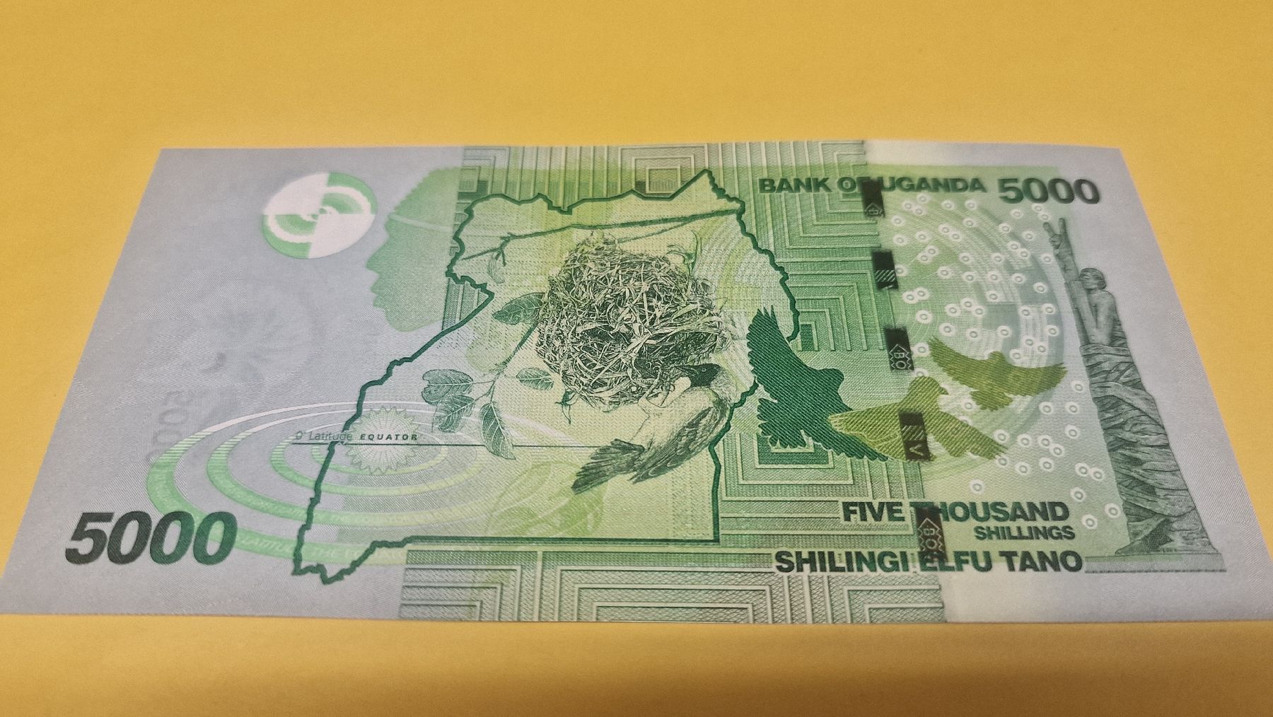 Banknoten: Uganda Banknote, 5000 Schilling, Jahr 2010 – Neu und originalverpackt aus Herisau von Antiques.AR 1