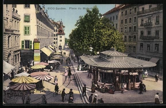 Cartoline postali: AK Genève, Place du Molard – Usato da Berlin venduto da bartko-reher