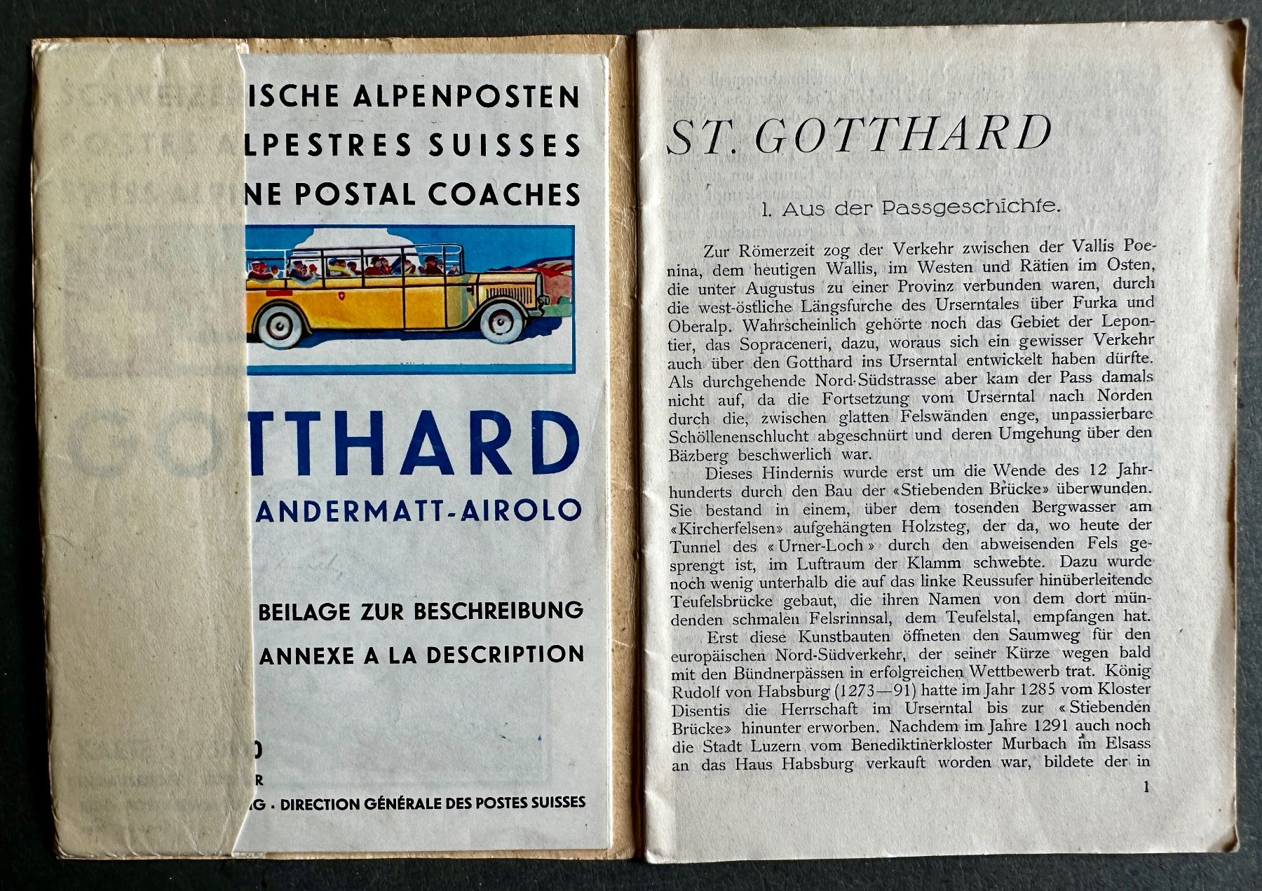 Cartine & Atlanti: Schweizerische Alpenposten: St. Gotthard Poststrasse. – Usato da Zürich venduto da allp 1