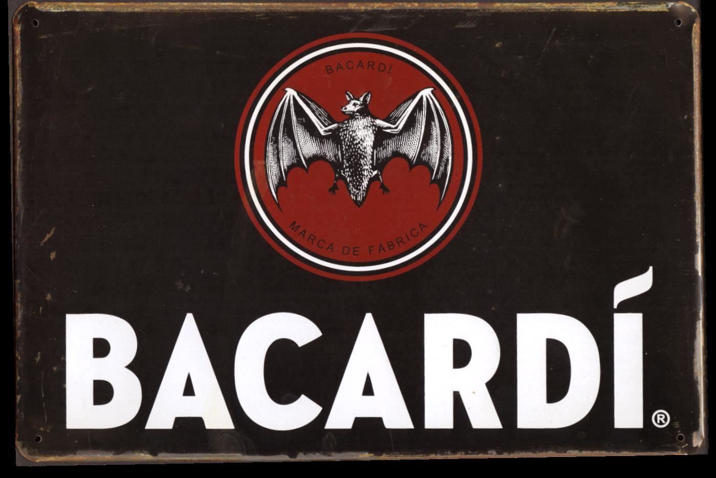 Bacardi Insegne: Rusty Blechschild-BACARDI-BLACK-NEU – Nuovo e nell'imballaggio originale da Rupperswil venduto da big-one-sale