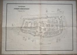 Zofingen sehr grosser Stadtplan 1867  selten