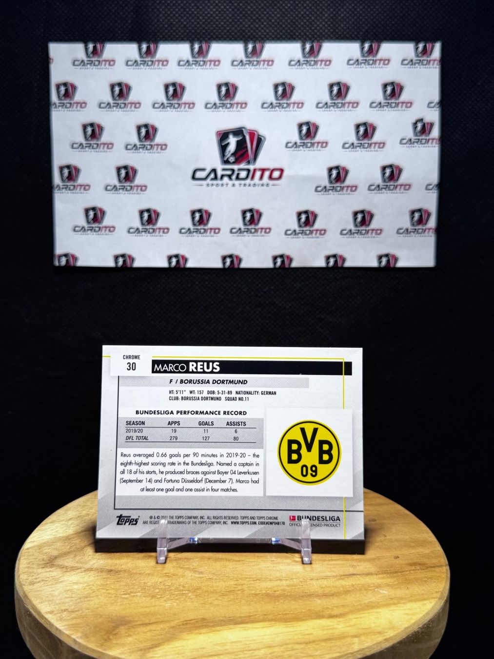 Topps Sammelbilder & Trading cards: 2020-2021 Topps Chrome Sapphire BL Marco Reus BVB Base – Gebraucht aus Reconvilier von Cardito 1