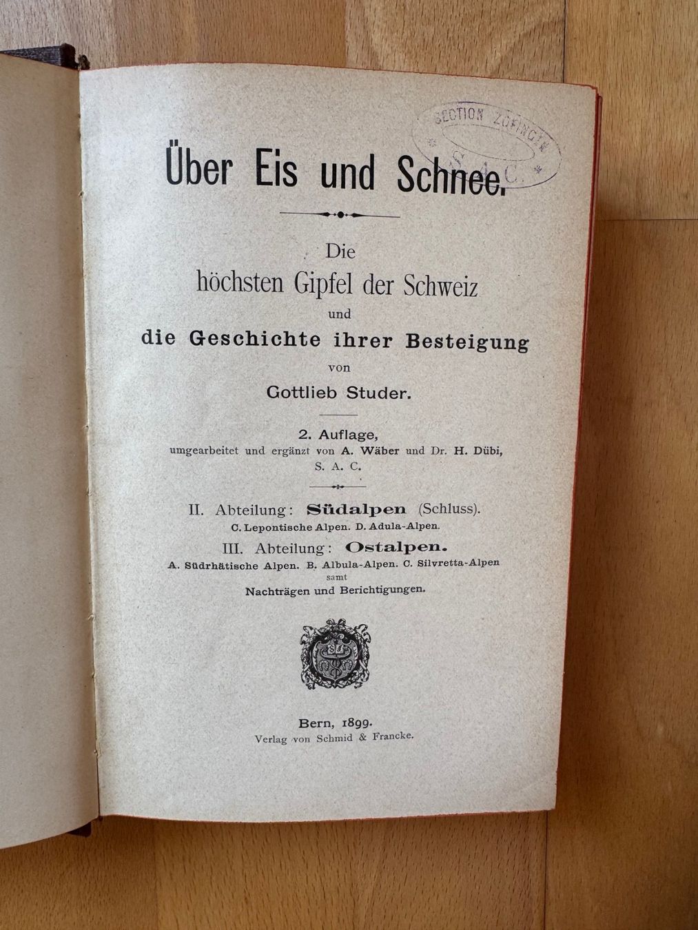 Libri: Altes Buch "Ueber Eis und Schnee" von G. Studer, 1899 – Usato da Zofingen venduto da Herbetorix 1