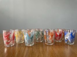 Lot de 12 verres a shot rétro 