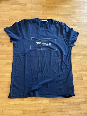 Zadig&Voltsire, T-shirt, coton bleue, taillé