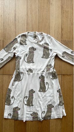 Mini Rodini Dress 116-122 Dog Print Long Sleeve Like New