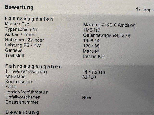 Mazda Automobili: Mazda CX-3  2.0 Ambition  08.2026 – Usato da Oberriet SG venduto da jeepv8 7