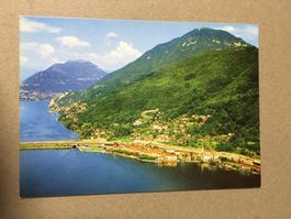 AK Vogelschau Bissone Tessin