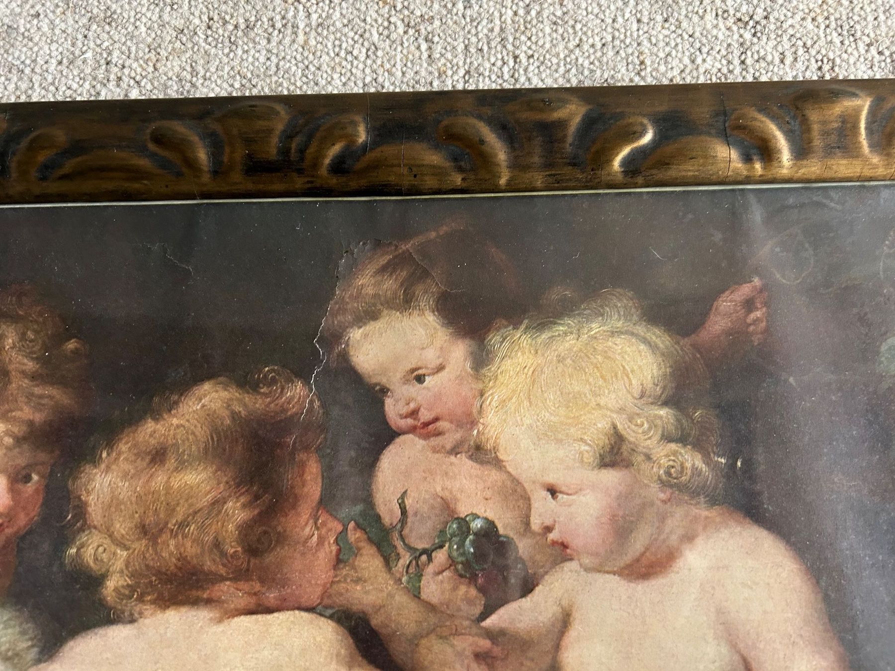 Cornici: Antikes Bild Engel Kinder Rubens Barock Goldrahmen – Usato da Villnachern venduto da RicardoMary 2