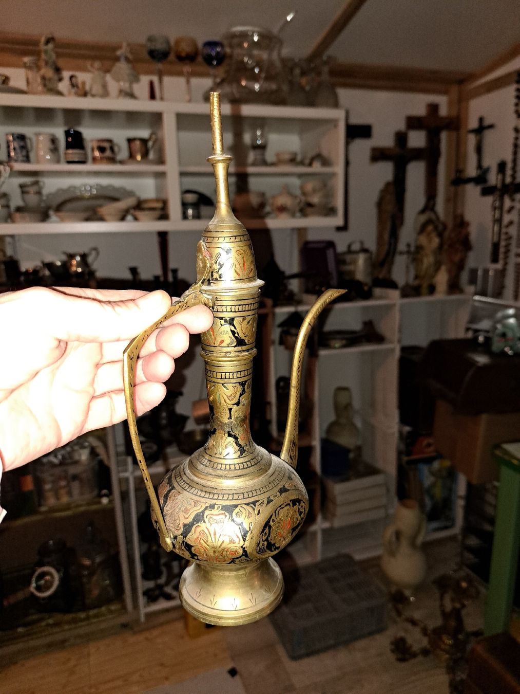 Teiere: Alte Messing Kaffeekanne aus Indien,  – Usato da Kölliken venduto da Upcycling-by-Mc-TAM 2