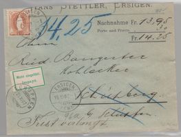 Hélvétie debout 96A sur lettre