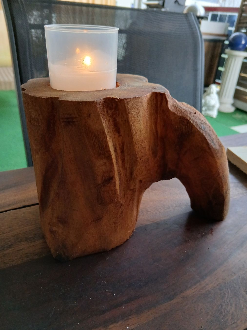Tutte le decorazioni: Teelichthalter aus Holz mit Wachskerzen oder LED. – Nuovo e nell'imballaggio originale da Grosswangen venduto da hans0122