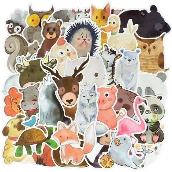 Aufkleber: 50 TIER STICKER - AUFKLEBER - WASSERFEST – Neu und originalverpackt aus Kriens von swissgadget 2