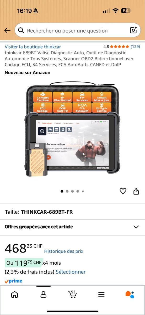 Sonstiges Fahrzeugzubehör: Valise Diagnostic THINKCAR ThinkScan 689BT OBD2 – Neu und originalverpackt aus Lausanne von gio_qwg7 1