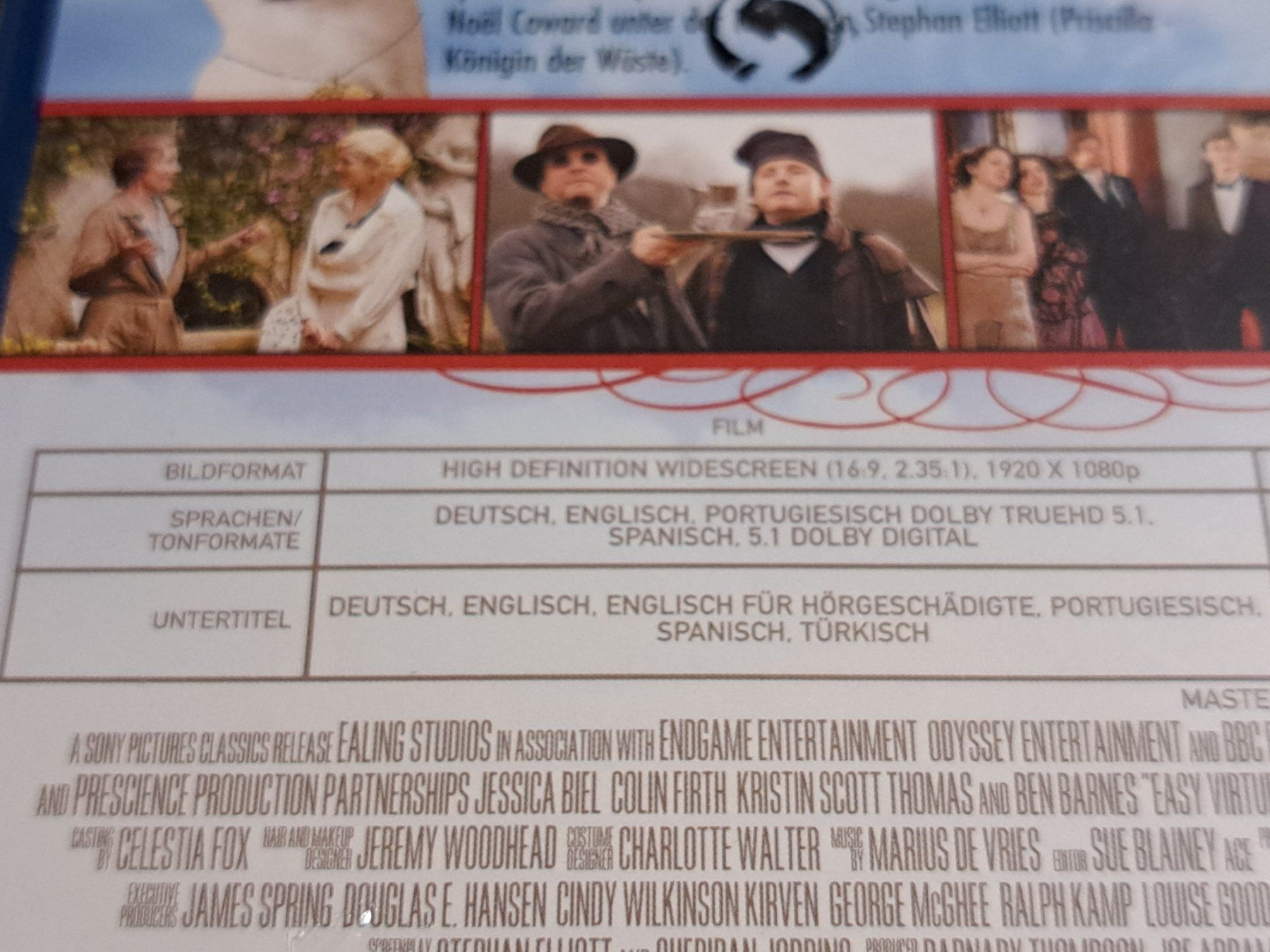 Tutti i DVDs: Blu-ray Easy Virtue, Eine unmoralische Ehefrau, Jessica Biel – Nuovo e nell'imballaggio originale da Unterseen venduto da Kanica 4