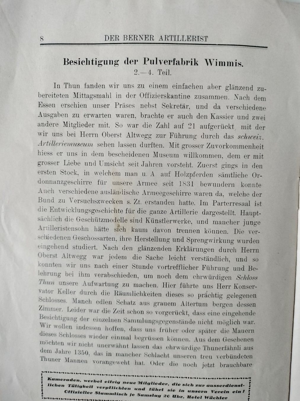 Riviste & Magazine: Antike Schweizer Armee Militär Zeitschrift 1930 – Usato da Schwanden Sigrisw venduto da cadieux71 7