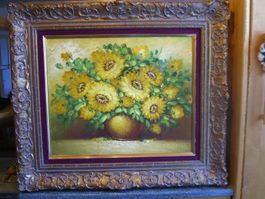 sehr schönes Öl-Gemälde Blumen, signiert