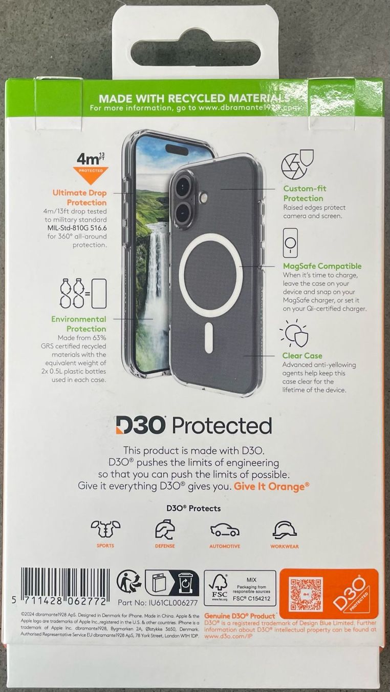 Apple Cover & Protezioni schermo: dbramante1928 Back Cover iPhone 16 Transparent – Nuovo e nell'imballaggio originale da Seewen SZ venduto da Timekeeper 1