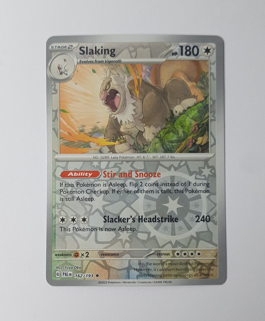 Pokémon Carte collezionabili: Slaking - Paldea Evolved 162/193 - Reverse Holo (NM) – Nuovo (secondo la descrizione) da Gross venduto da ArcanaGameshop