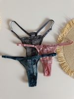 3 Damen Tangas Spitze mehrfarbig verstellbar neu