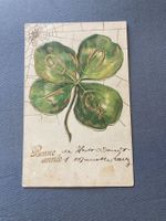 Alte Ansichtskarte Kleeblatt 1900er Jahre mit Spinnennetz