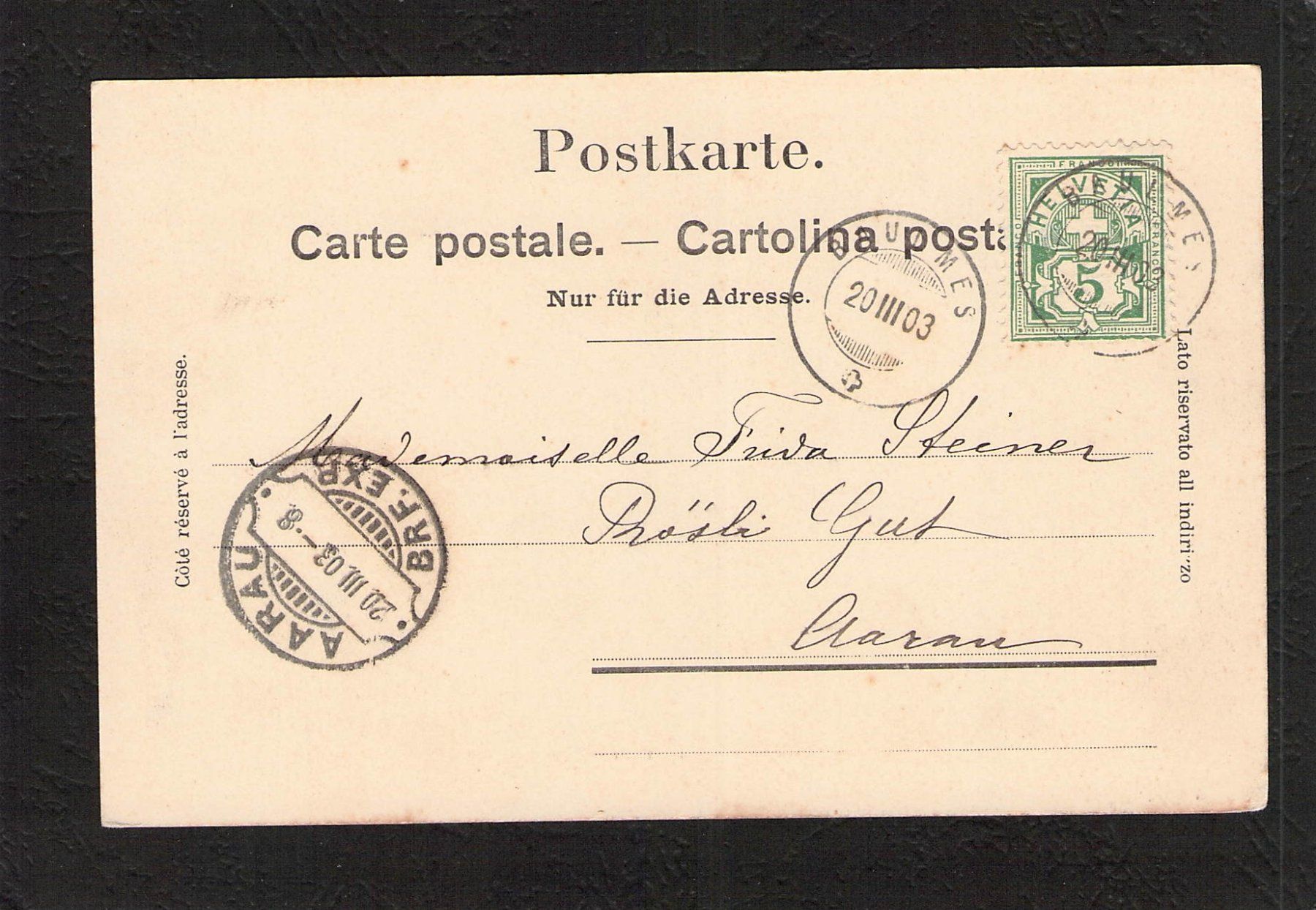 Cartoline postali: Baulmes VD , La Forestière , gel. 1903 – Usato da Reichenburg venduto da Pipo-67 1