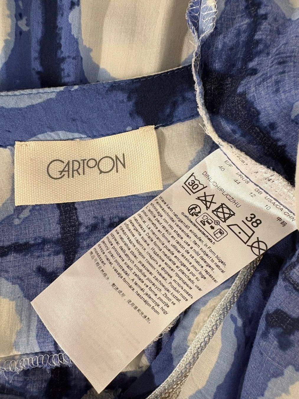 Blusen: Cartoon Bluse mit Muster Gr. 38 blau Viskose – Neu (gemäss Beschreibung) aus Regensdorf von secondchancefashion 4