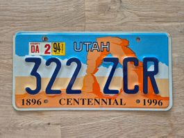 US Nummernschild Utah