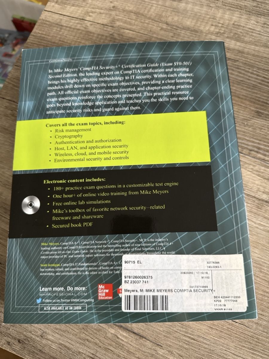 Libri: Mike Meyers' CompTIA Security+, Certification Guide – Nuovo e nell'imballaggio originale da Root D4 venduto da dm96 2