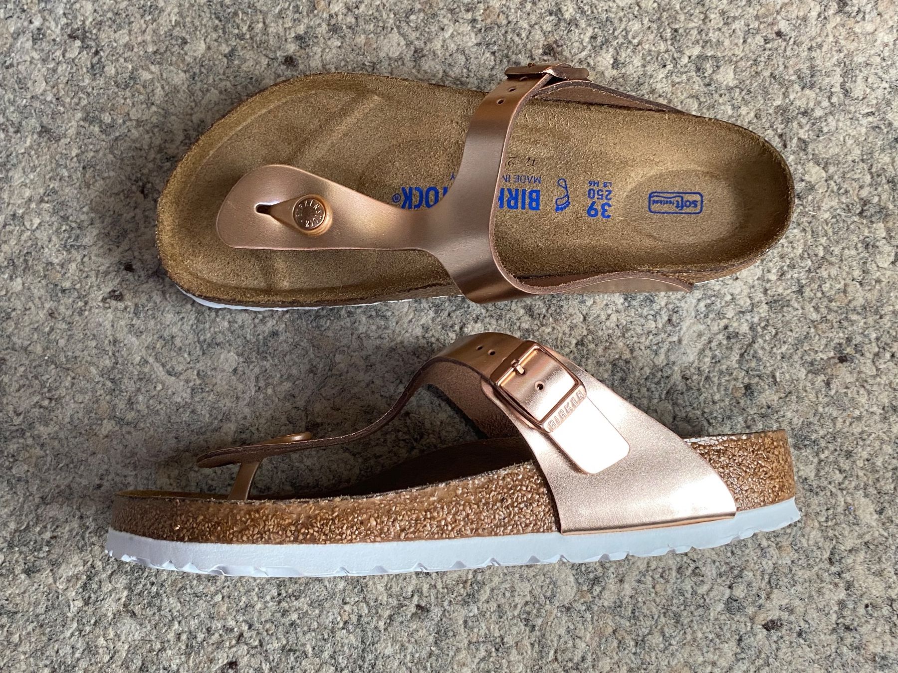 Birkenstock Scarpe da donna: Birkenstock Gizeh Copper mit Weichfussbett, Gr. 39 – Usato da Wattwil venduto da edel88 2
