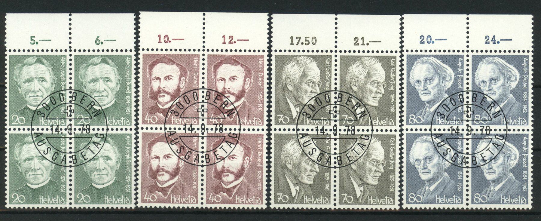 Tutti i francobolli: 1978, Portraitmarken, Viererblöcke, ET – Usato da Willisau venduto da Vollstempel