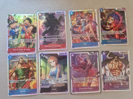 One Piece Card Game: SR Lot 8 Cards EN - Ace, Luffy, Sabo +