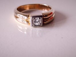 Brillant Solitär Ring, Gold 585 Punze, sehr schön, Grösse 52