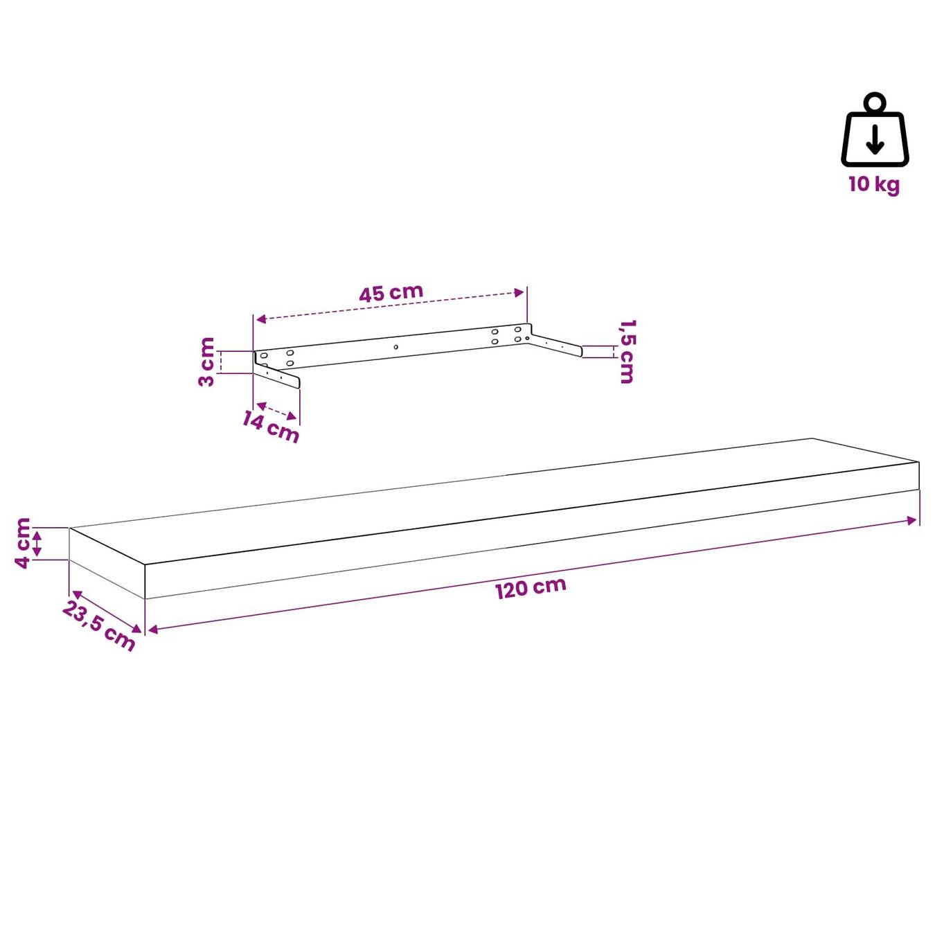 Scaffali: Wandregal 4 Stück - Marmoroptik – Nuovo (secondo la descrizione) da Zürich venduto da denat77 4