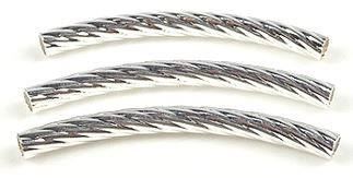 Perlen (unechte): Röhrchen gebogen versilbert   60x5mm – Neu (gemäss Beschreibung) aus Alpnachstad von perlengaby