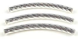 Röhrchen gebogen versilbert   60x5mm