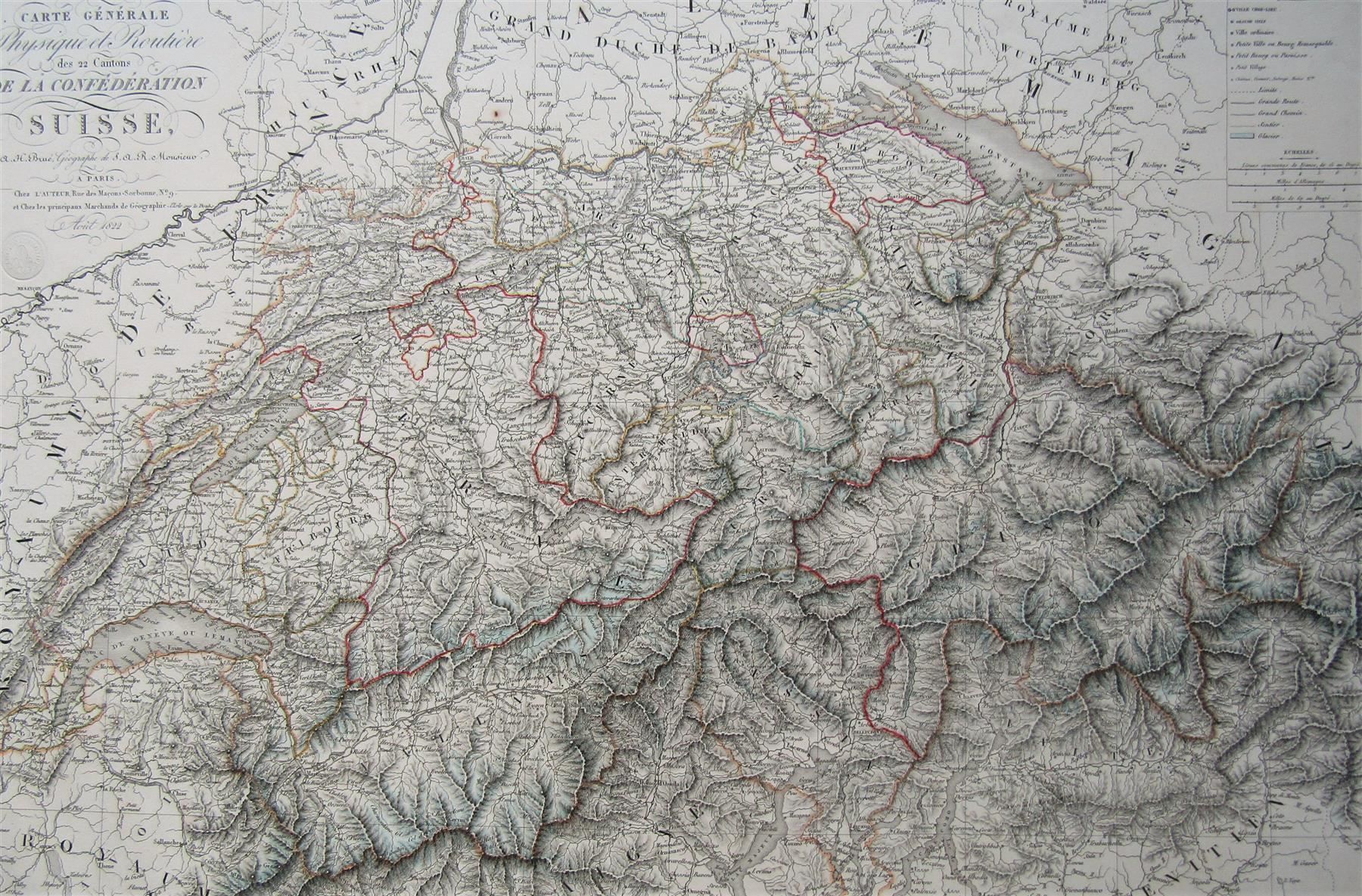 Landkarten & Atlanten: Karte  der Schweiz von Brué 1822 – Gebraucht aus Rafz von booksell 1