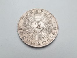 🇦🇹 Austria 2 Schillings 1928  Schubert Silver 12g .640